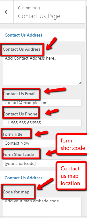 select Contact Page template