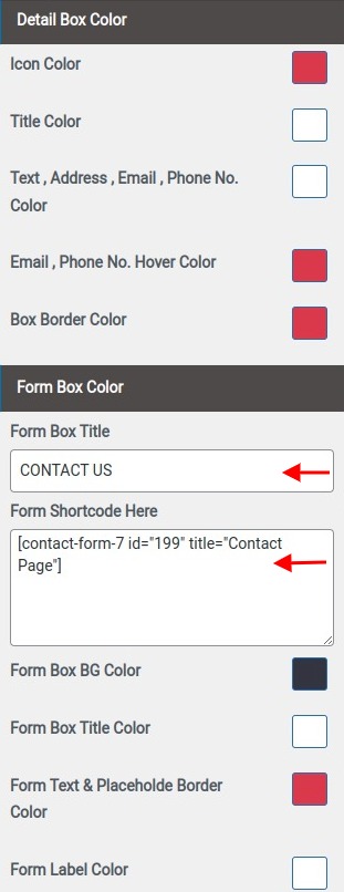 select Contact Page template