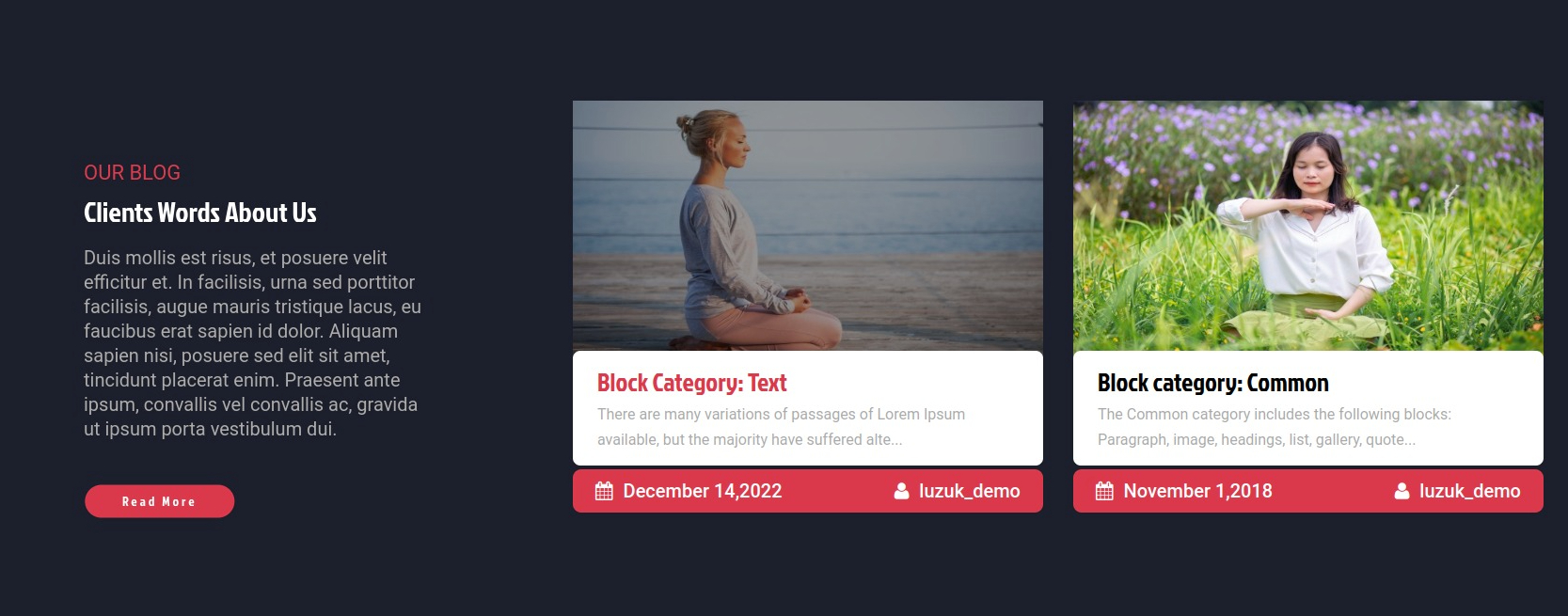 set blog section
