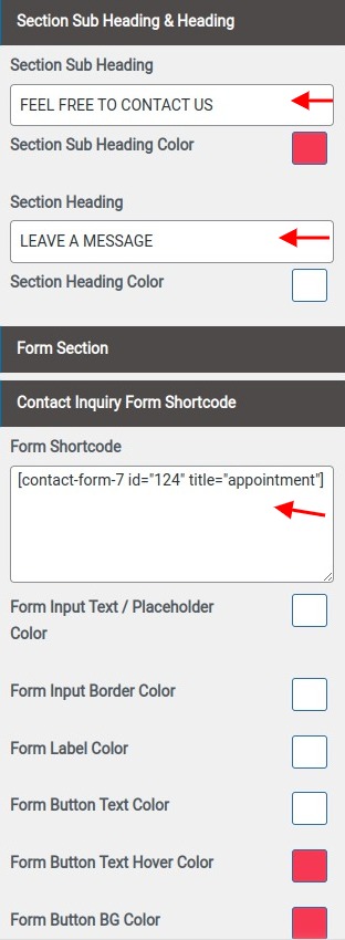set Appointment section