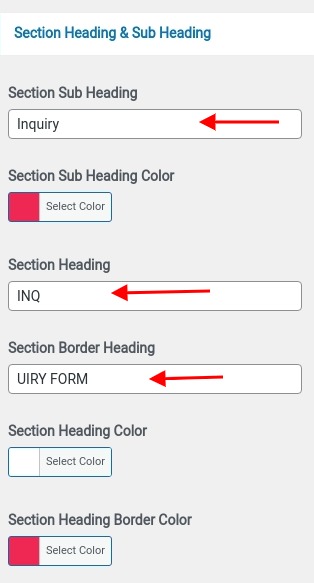 set contact section