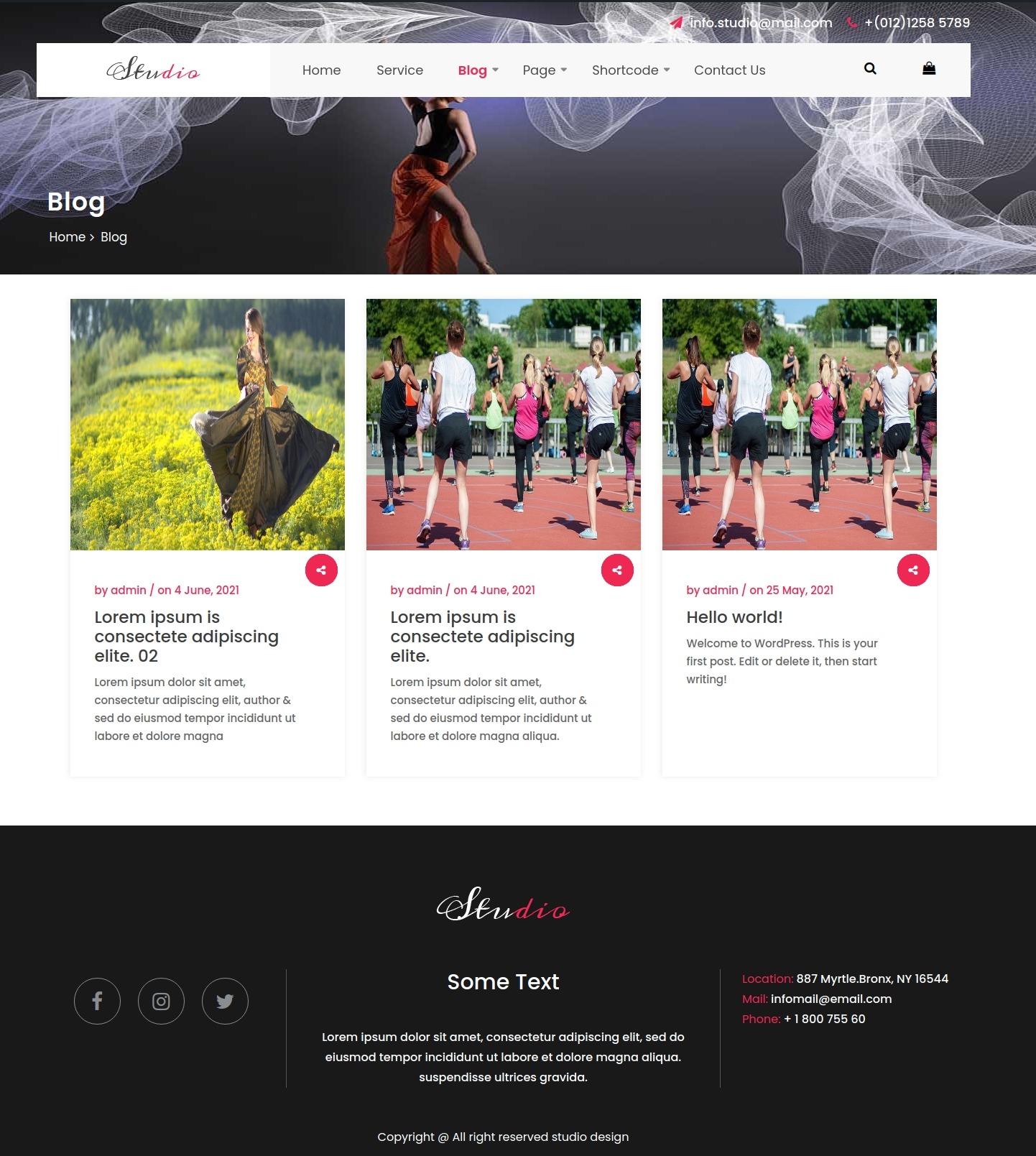 select Blog Full Width template