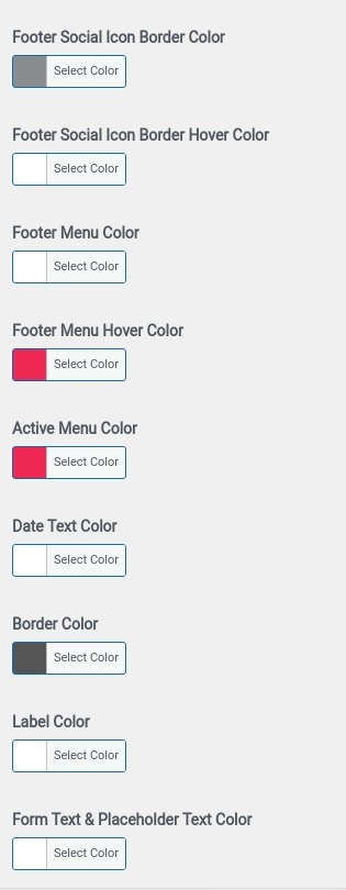 set Footer section