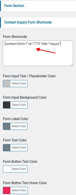 set contact section