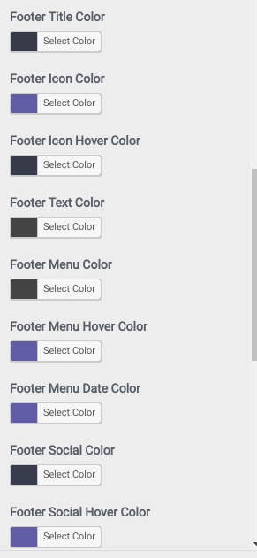 set Footer section