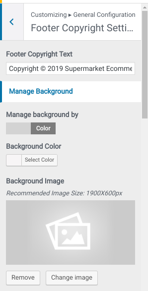 set Footer section