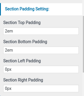 set pro 1 section padding