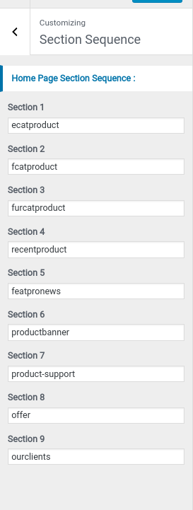 set section sequence