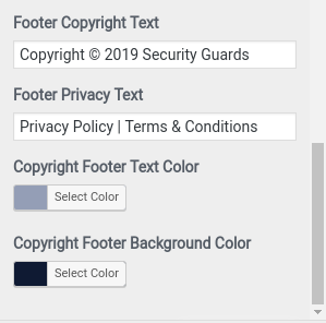 set footer Section