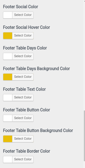 set Footer section