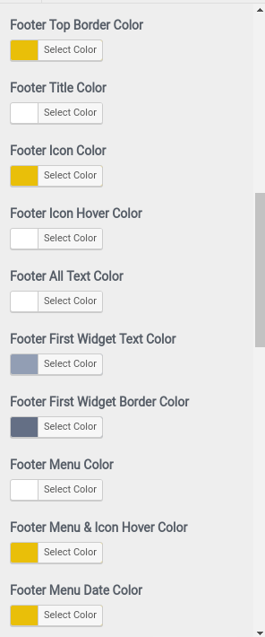 set Footer section