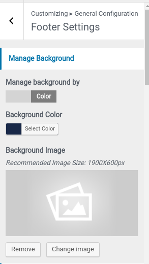 set Footer section