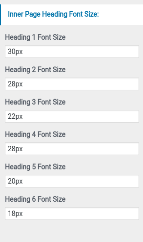 set inner page fonts