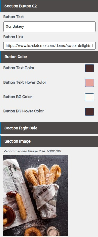 set Featured Page section