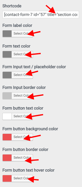 set contact section