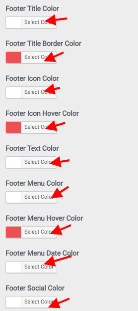 set Footer section