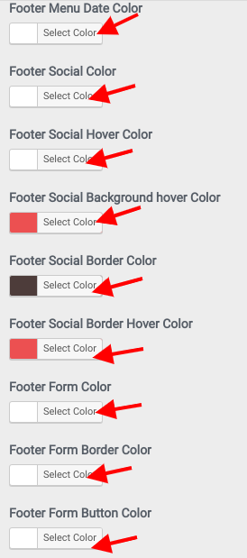 set Footer section