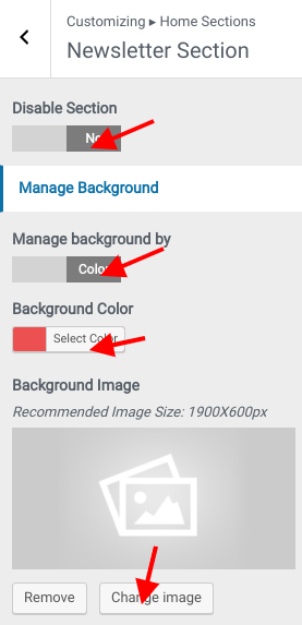 set contact section