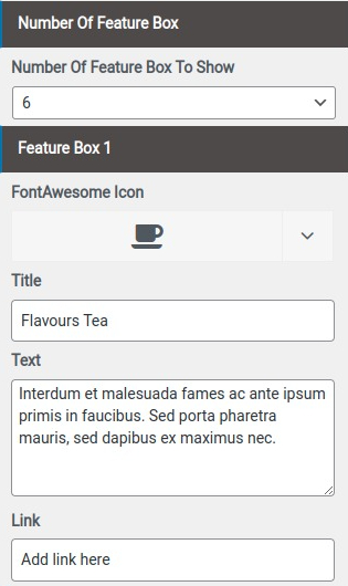 set Featured Page section