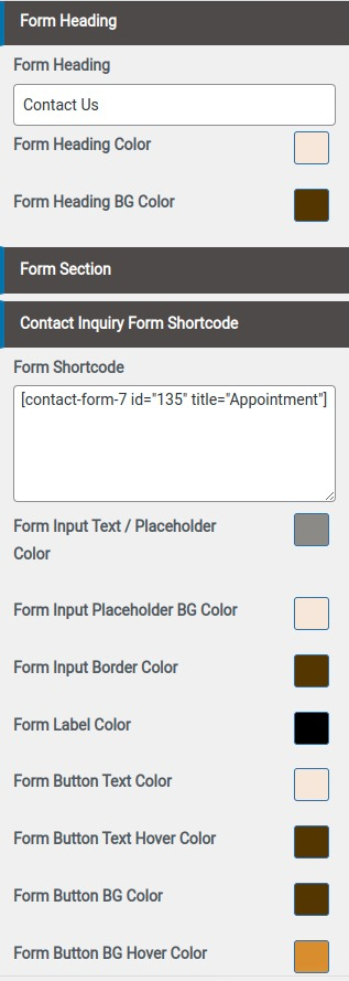 set contact section