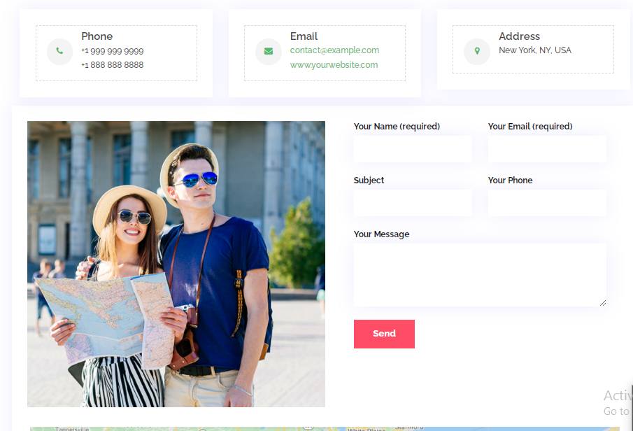 select Contact Page template