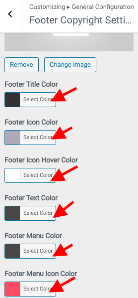 set Footer section