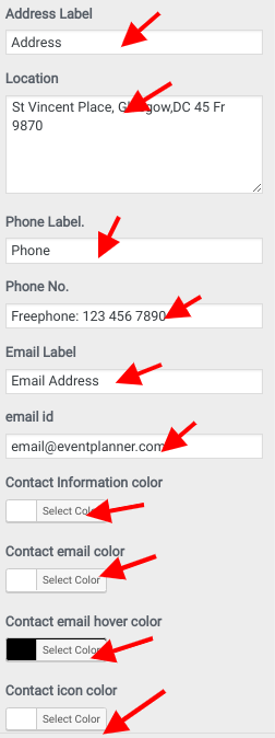 set contact section