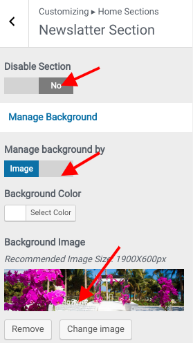 set contact section