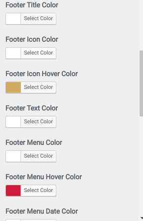 set Footer section