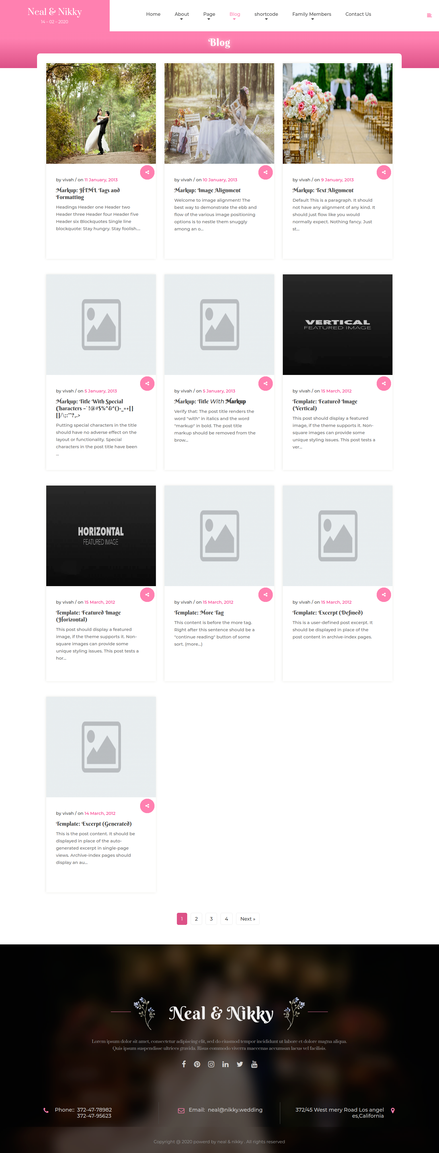 select Blog Full Width template