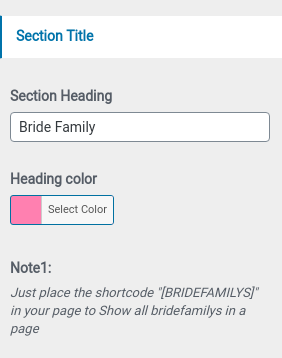 set bridefamily Section