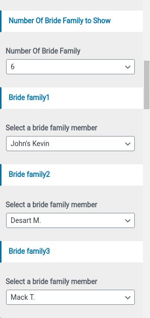 set bridefamily Section