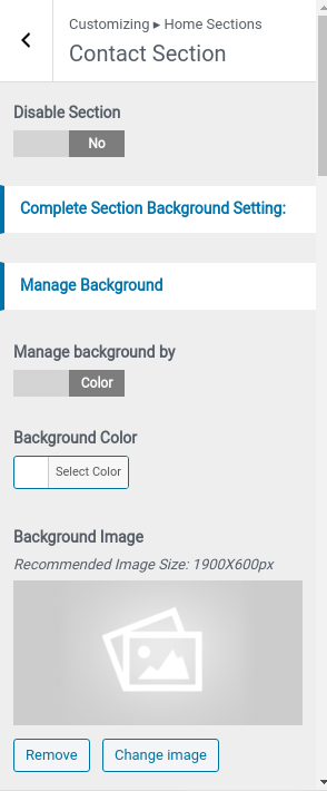 set contact section