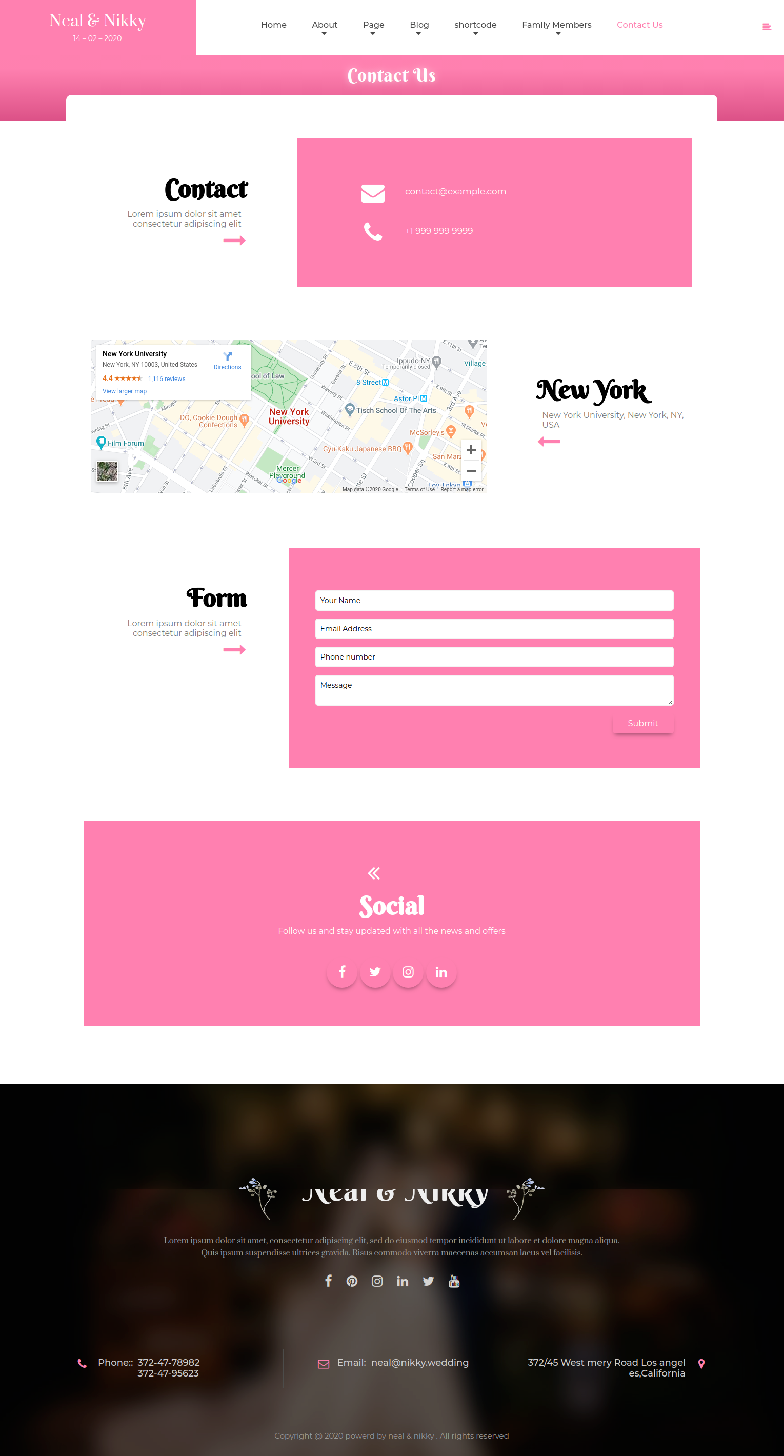 select Contact Page template