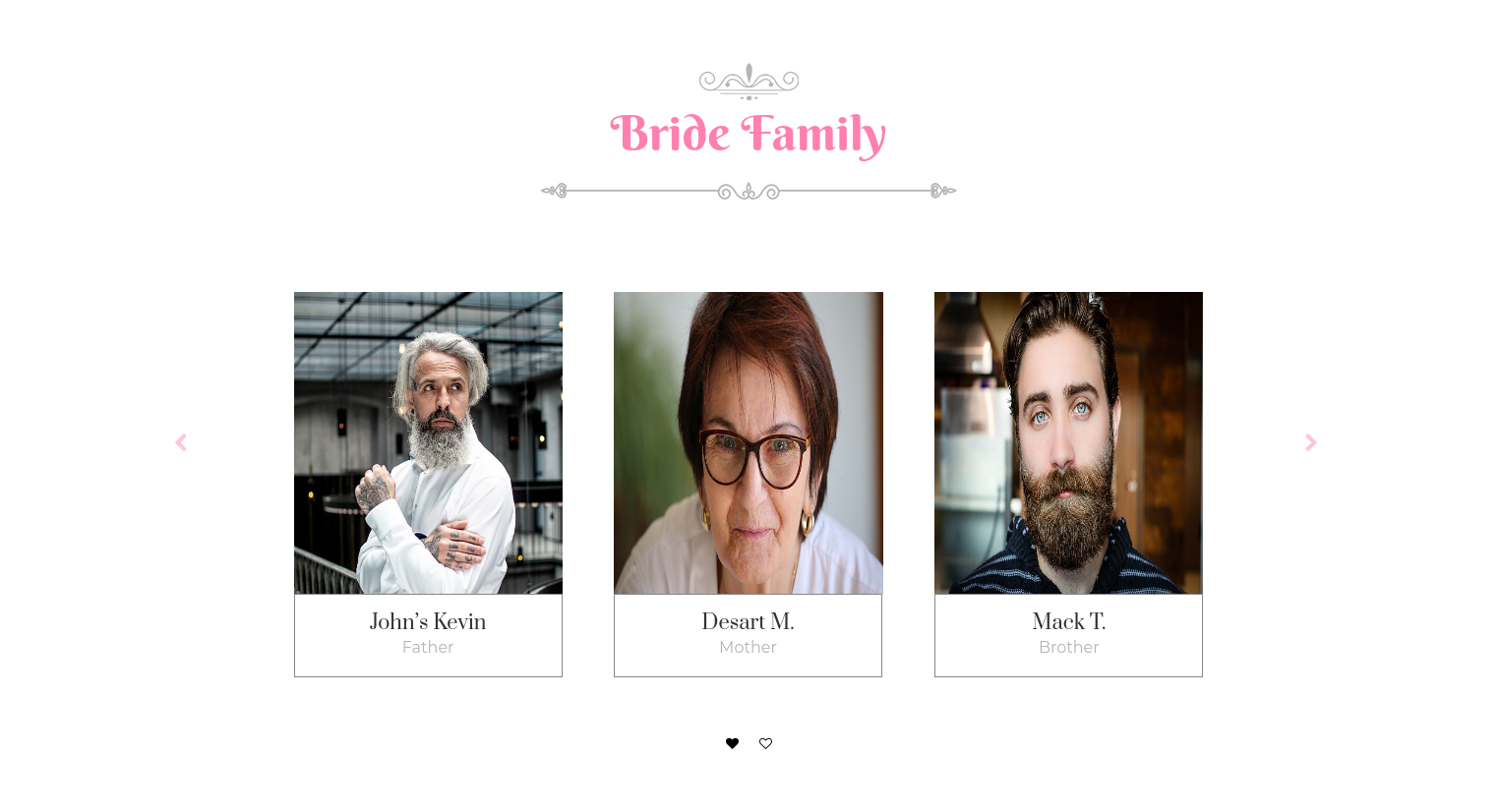 set bridefamily section