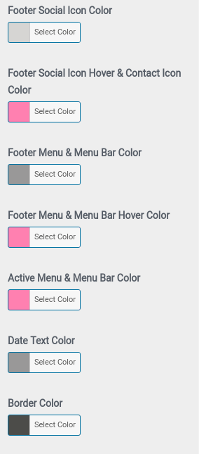 set Footer section