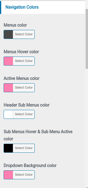 set Header menu