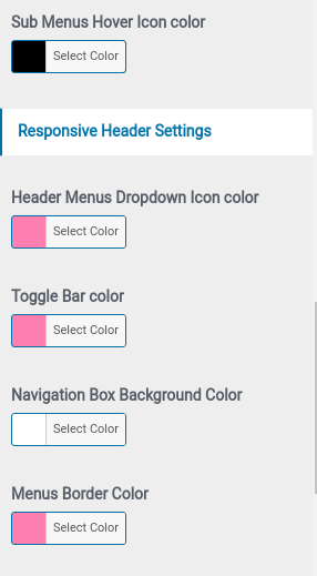 set Header menu