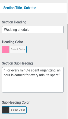 set shedule Section