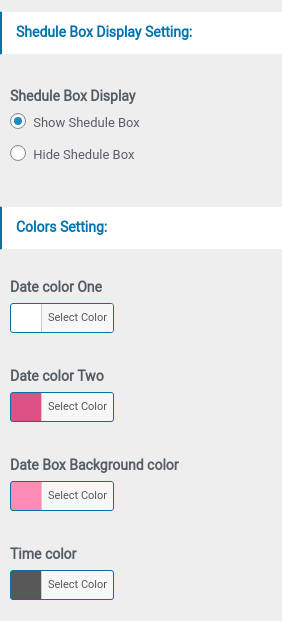 set shedule Section