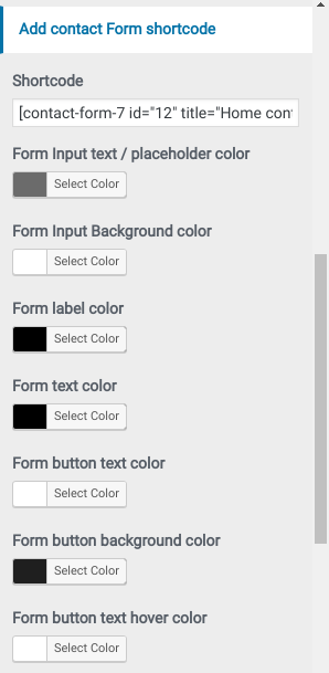 set Contact section