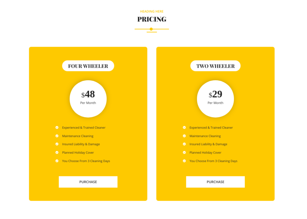 set Pricing section