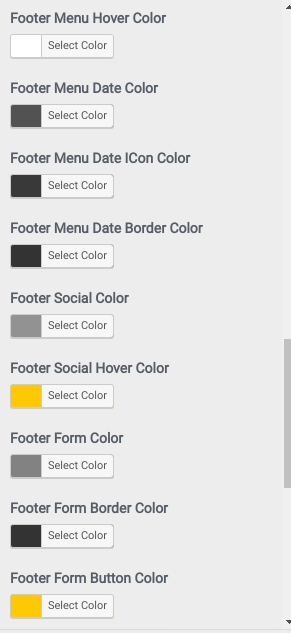 set Footer section