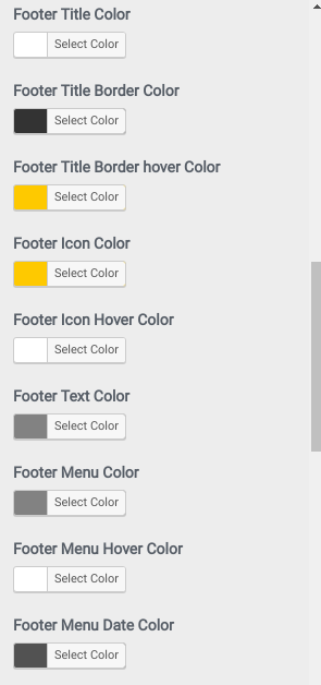 set Footer section