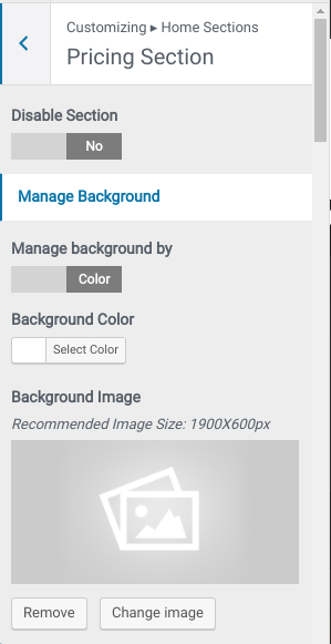 set Pricing section