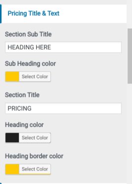 set Pricing section