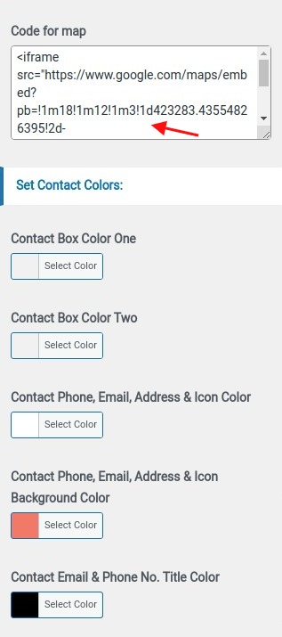 select Contact Page template
