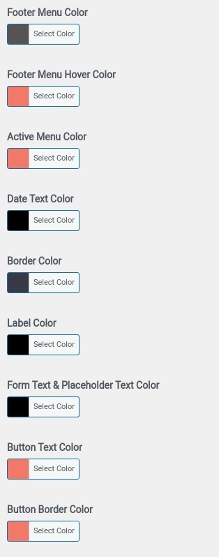 set Footer section