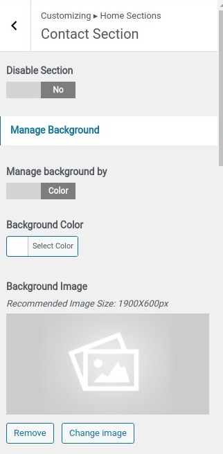 set contact section