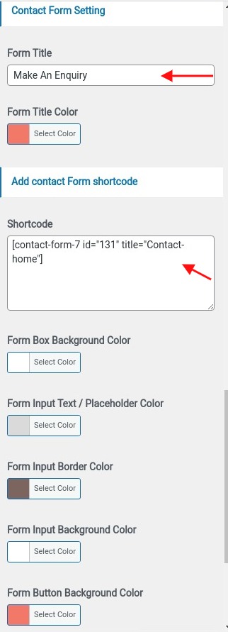 set contact section